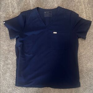 Figs Deep Blue V-Neck Scrub Top